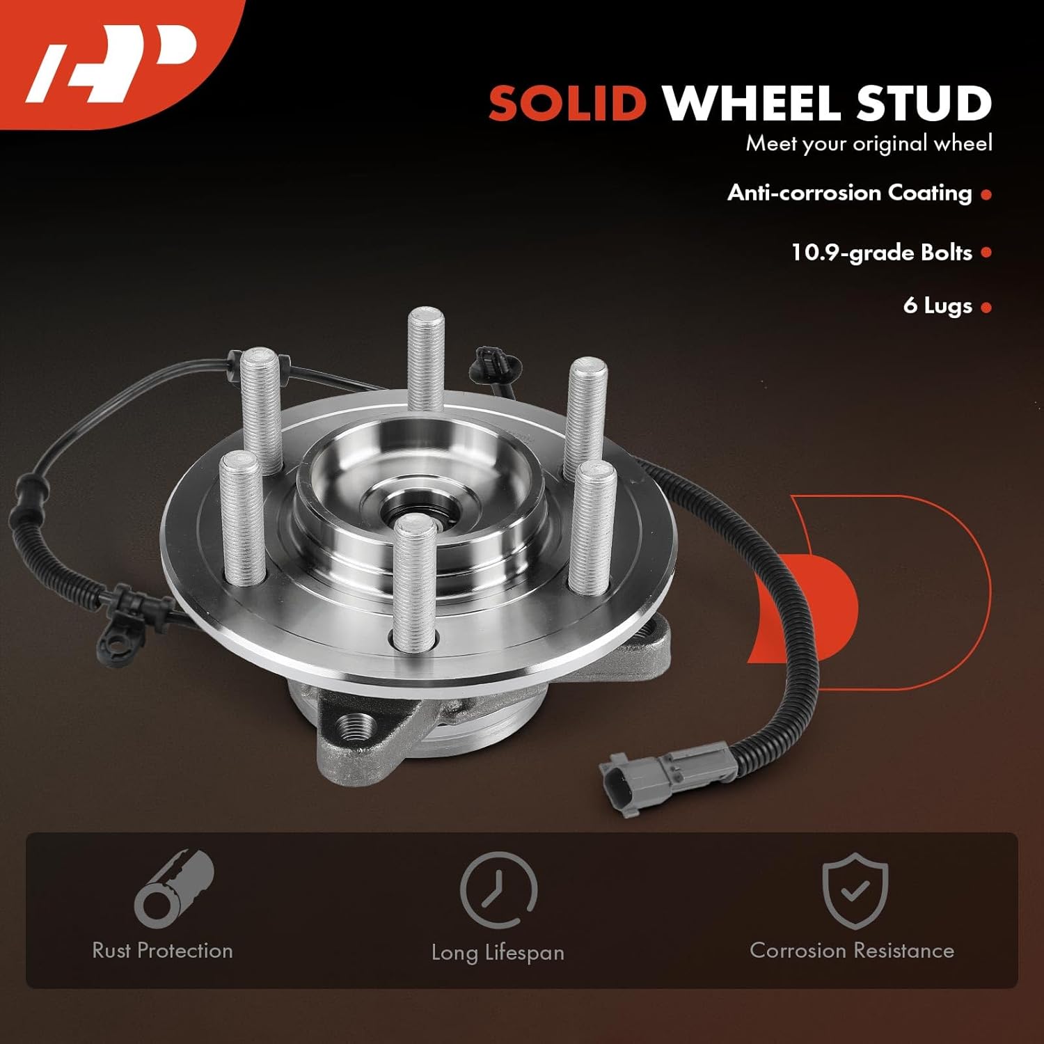 A-Premium 2 x Front Wheel Bearing and Hub Assembly with ABS Ring & ABS & 6-Lug Compatible with Ford F-150 F150 2018 2019, 4WD