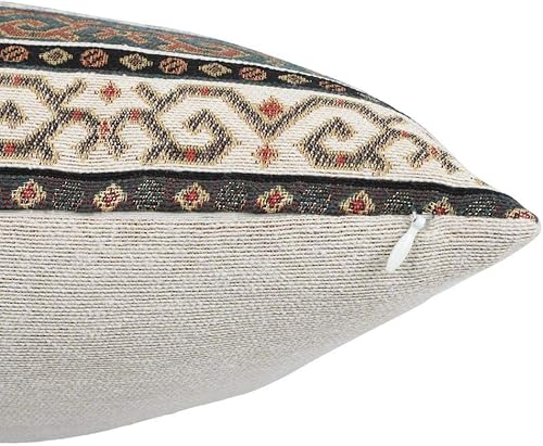 Miniatura 5 de pillowerus Fundas de Cojines Decorativos Persas Verde Oscuro Caqui y Negro - 16 x 16 Pulgadas, Almohadas Decorativas, Decoración Boho para