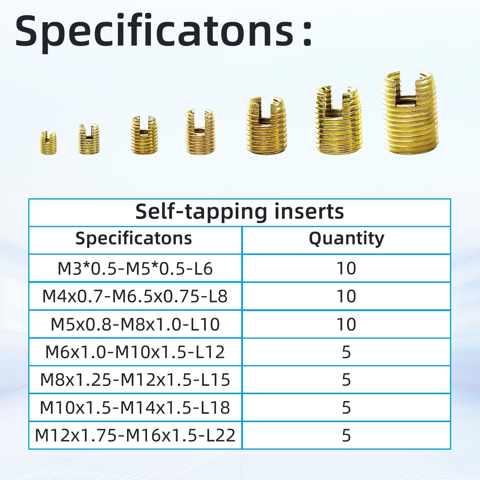 Stainless Steel Thread Inserts - M3-M12 Self Tapping -2 Stainless Steel Thread Inserts - M3-M12 Self Tapping -2