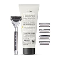 Vista 7 de Cremo Juego de regalo original para afeitado para hombres, incluye crema de afeitar Impossibly-Slick de 6 onzas, maquinillas de afeitar cromadas