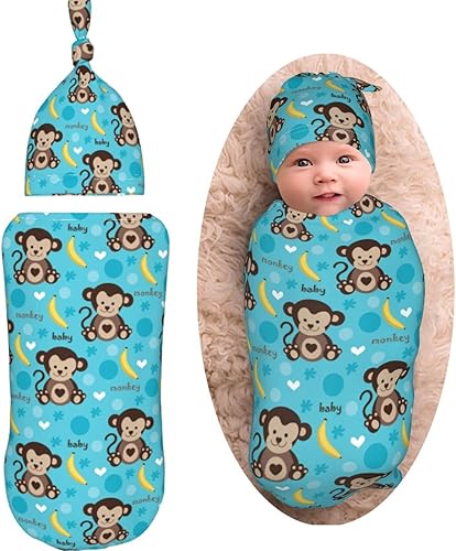 Miniatura 8 de AuHomea Manta para bebé con diseño de dinosaurios y nubes para recién nacido, saco de dormir suave para bebé, elástico y ajustable