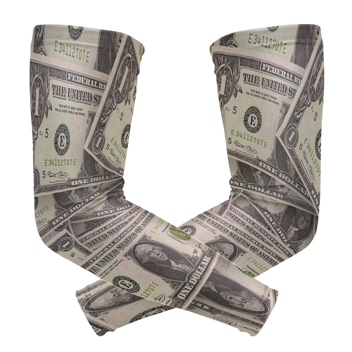 CHLBOJ Cool USA Money Dollars Design Compression Arm Sleeves 1 Pair - 2 Sleeves Youth & Adult Sizes Football Baseball Basketball Cycling Tennis