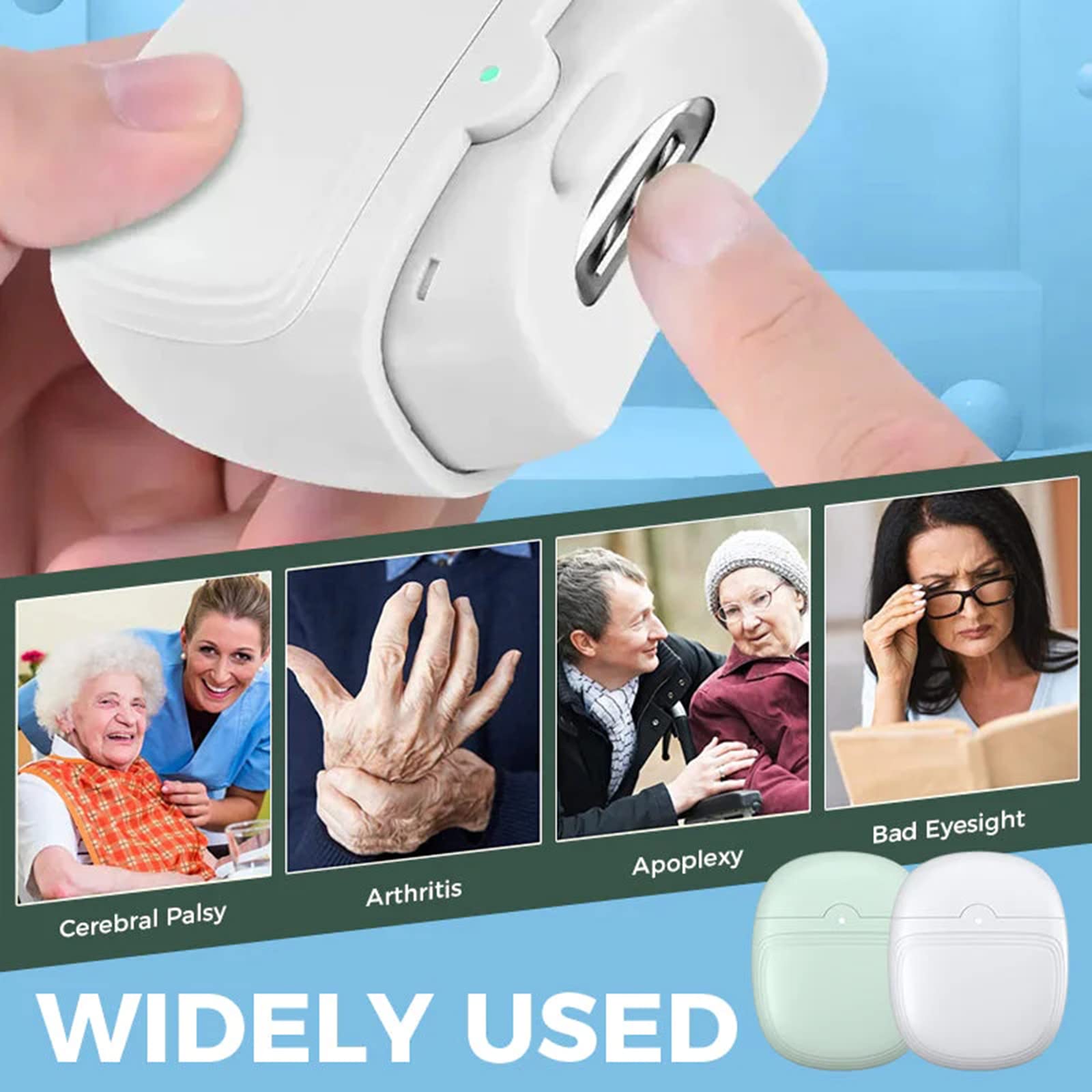 Cortaúñas totalmente automático, cortador de uñas 2 en 1, afilador de uñas con luz y 2 velocidades, recortador de uñas recargable con almacenamiento de restos de uñas para bebés, niños, adultos (2