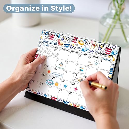 Miniatura 9 de CRANBURY Calendario de escritorio pequeño 2026 de 8 x 6 pulgadas, calendario de escritorio abatible de pie de 8 x 6 pulgadas, diseño de estaciones,