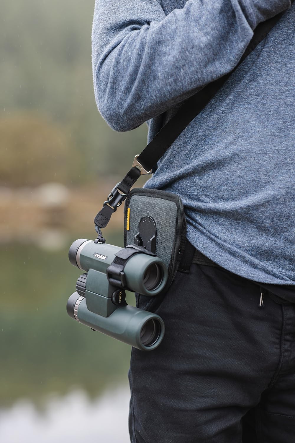 Cotton Carrier G3 Grey Wanderer Holster for Binoculars Soporte Abdominal, Negro, Talla única Unisex Adulto