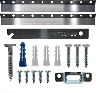 PHS Light French Cleat Hanger 2 Pairs - 10 Inch Heavy Duty Picture Hangers - Supports 50 lbs - Picture Hanging Cleat with Screws and Anchors with Anti Theft Security Screws
