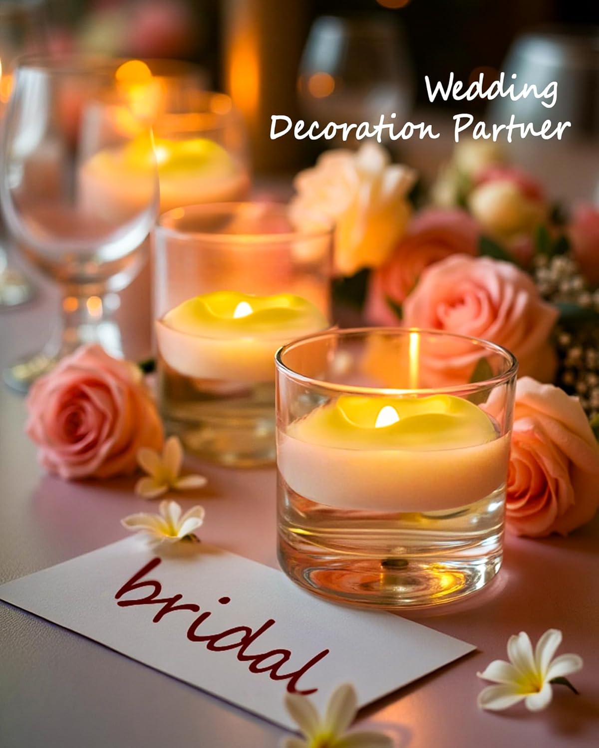 36 Pack 2.3” Flameless LED Floating Candles, Water-Activated Battery Operated Floating Candle with180+ Hours Runtime for Cylindrical Vase, Pool, Fountain - Ideal for Wedding, Party Decoration​