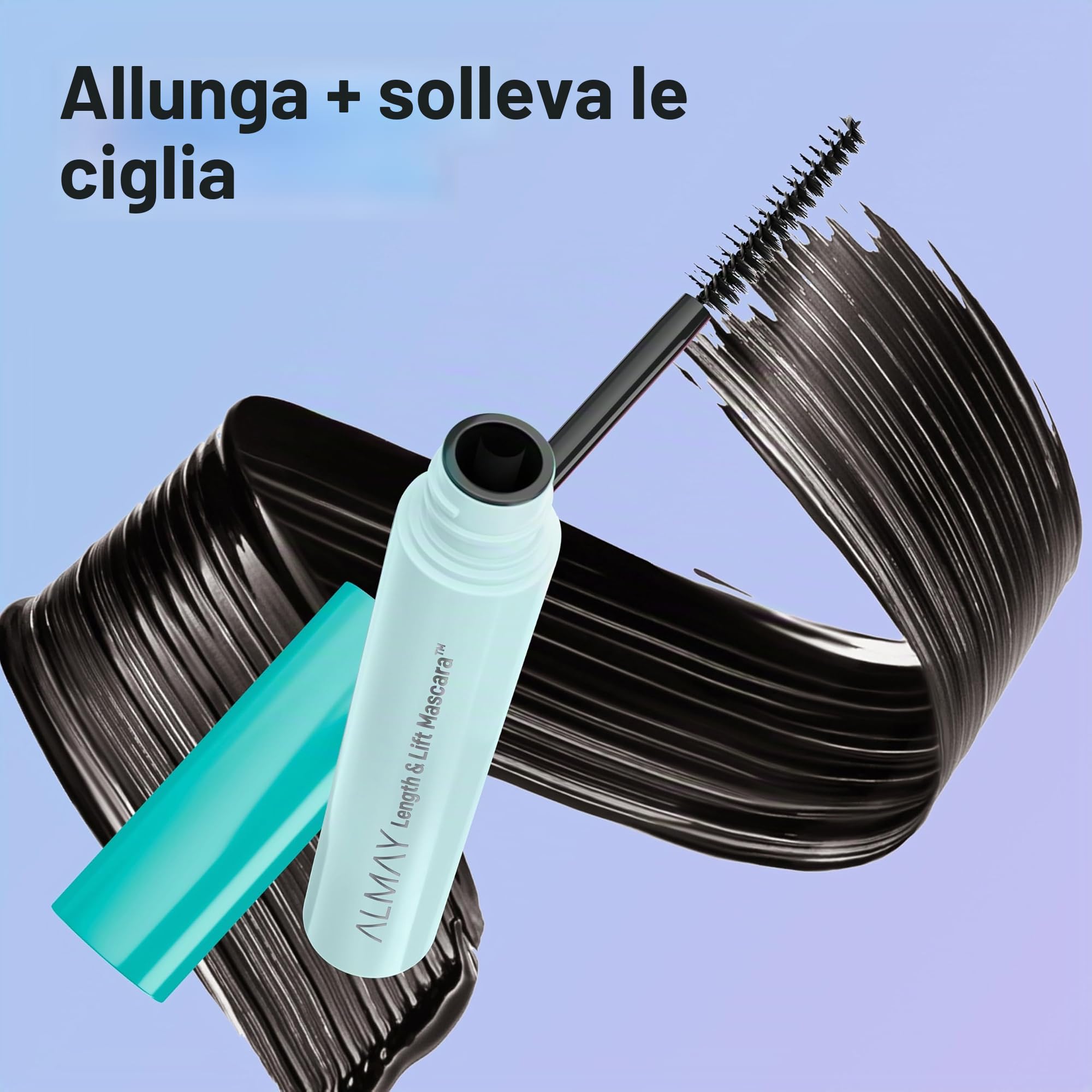 Almay Length & Lift Mascara, 10 Blackest Black, 1 Count | Mascara nutriente e allungante che solleva e definisce le ciglia senza grumi. Ipoallergenico.