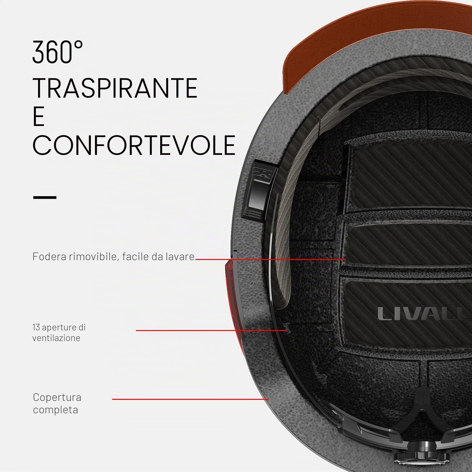 LIVALL BH51M NSO Smart Casco da bicicletta Bluetooth con altoparlanti e microfono integrato, casco da bicicletta con indicatori di direzione intelligenti, rilevamento delle cadute, casco da bicicletta