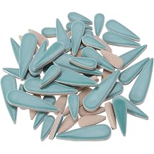 MECCANIXITY Petal Mosaic Tiles for Crafts 100g Tear Drop Porcelain Mosaic Tiles for Mosaic Art Projects and Outdoor Decorations Peacock Blue