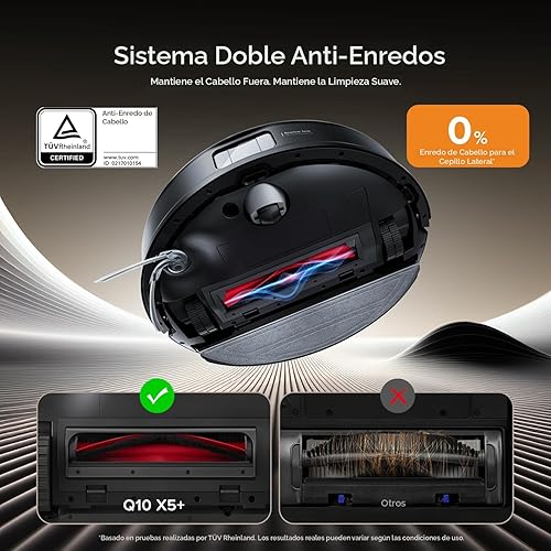 Miniatura 5 de roborock Robot aspirador y trapeador Q10 X5+, autovaciado, limpieza manos libres hasta 7-10 semanas, succión de 10,000 Pa, evitar obstáculos,