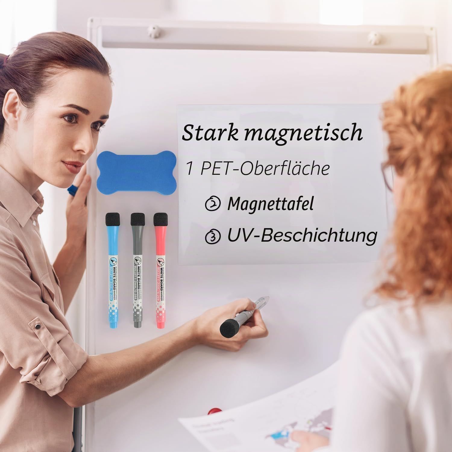 Whiteboard magnetisches Trockenlöschbrett selbstklebend A4, geeignet für Einkaufsliste von Haushaltsküchenkühlschrank und Büronadelbrett (12x 8 Zoll)