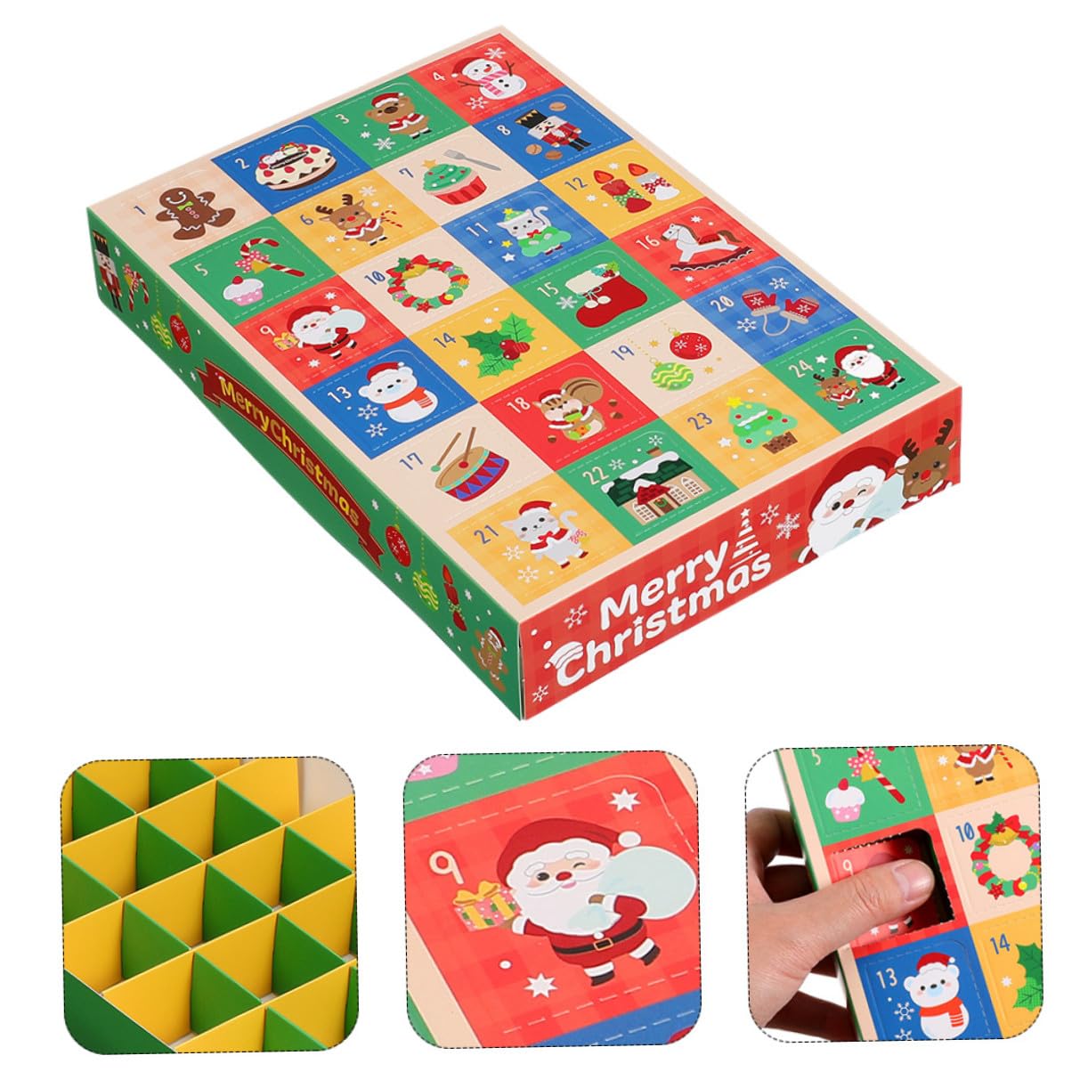 LOORGVEL 15 Piezas Caja de Calendario de Adviento Navideño de Papel Compartimentos Vacíos para Dulces Cajas Pequeñas para Fiestas y Organización Creativa Decoración Interactiva para Navidad