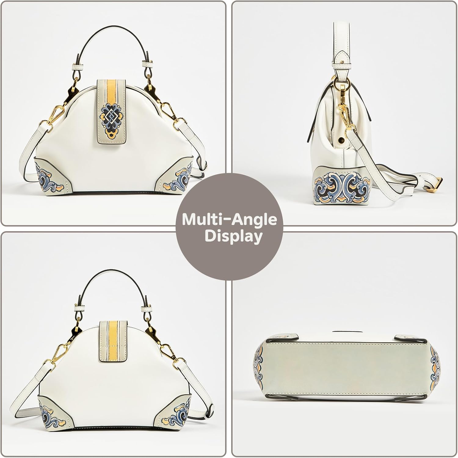 Kadınlar için Bez Çanta, Deri Çapraz Askılı Çantalar, El Oyması ve Boyalı Deri Omuz Çantaları