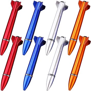 JKJF 8 Piece Rocket Shape Gel Pen Rocket Rollerball Pens Space Ink Gel Pen for School Office Stationery - 1.0 mm Black