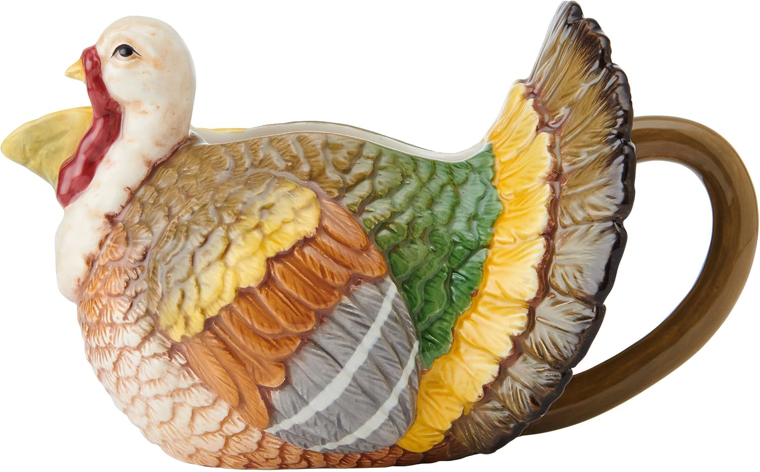 Fitz and Floyd Thanksgiving Turkey Gravy Boat with Stand, 22 Ounce