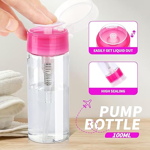 Miniatura 10 de FANDAMEI Kit de herramientas para quitar esmalte de uñas con clips de uñas, botella removedor de esmalte de uñas de 3.4 fl oz, almohadilla de A-Rosa