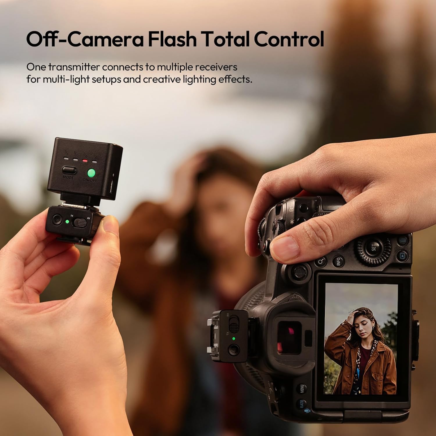 ULANZI LA10 Mini Flash Trigger for Sony, Canon, Nikon, Fujifilm, Olympus DSLR Cameras - 2.4G Wireless Flash Trigger Receiver & Transmitter, Off-Camera Flashes, Universal Hot Shoe, Multi-Light Setup