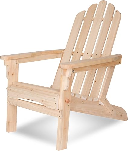 Shine Company 4658N Marina II Adirondack - Silla plegable de madera para exteriores, para jardín, patio trasero, hoguera y cubierta, natural