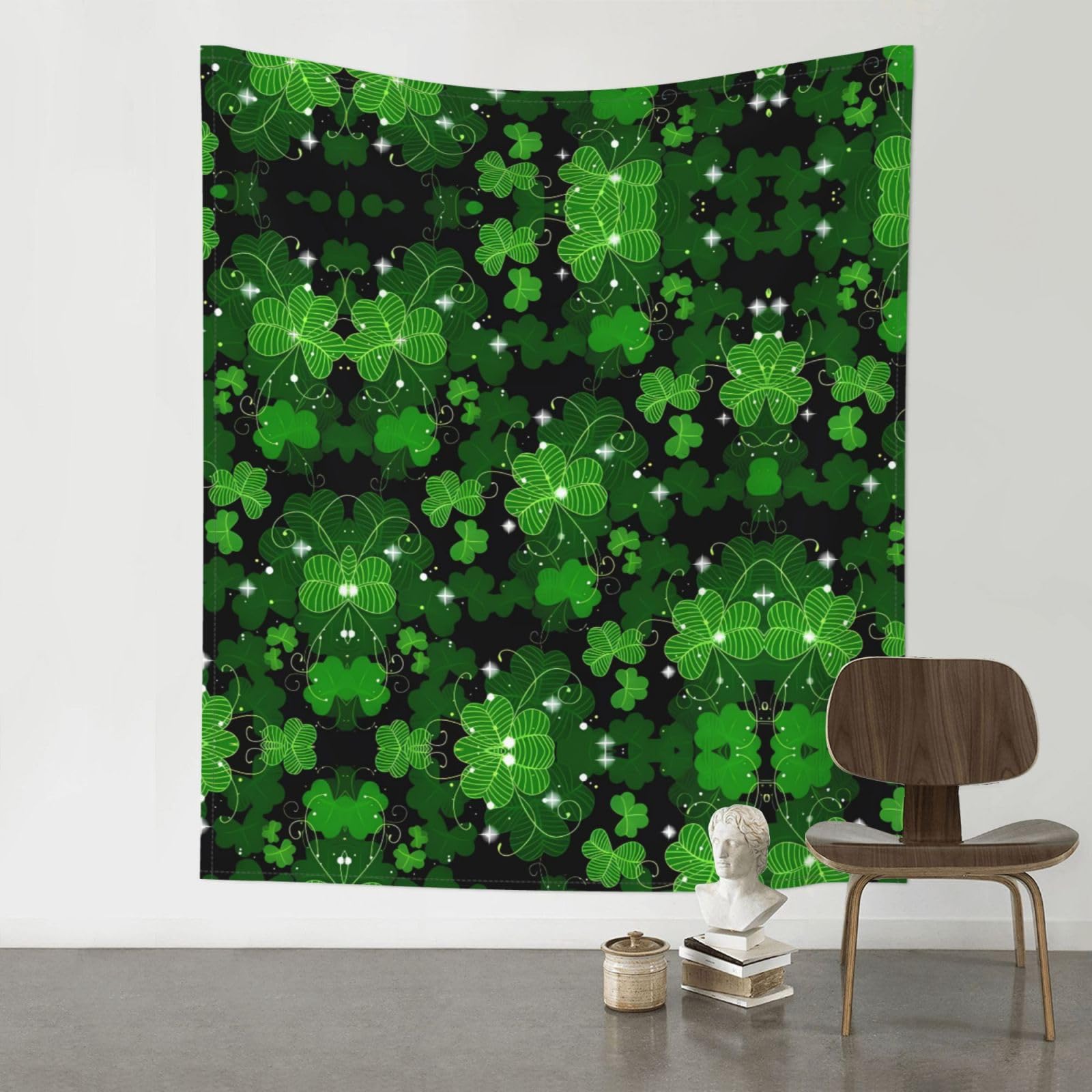 YYHWHJDE St Patricks Day Leaves Prints 60x51in Wall Tapestry – High-Grade Polyester Throw for Dorm, Beach & Home Decor