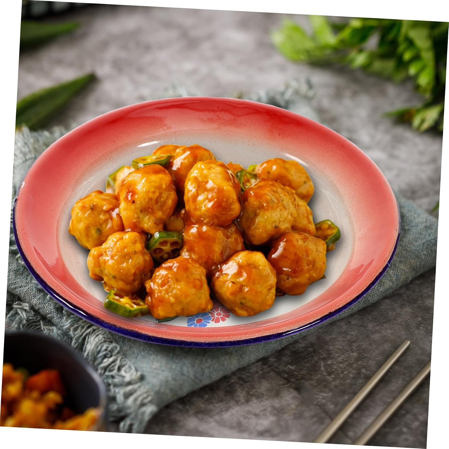 Retro Appetizer Plates with Floral Pattern, Thickened Wear-Resistant Design