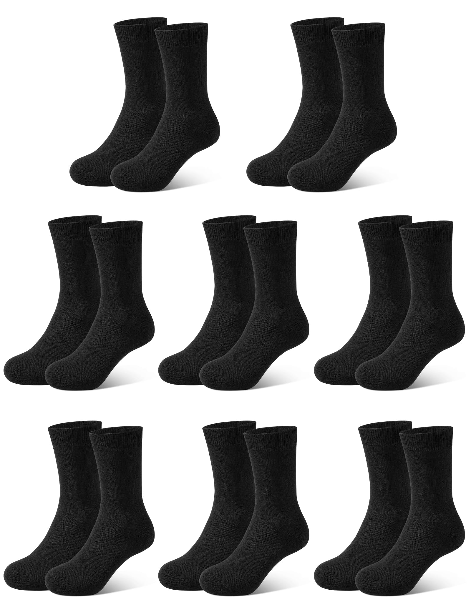 Auranso Socken Jungen 8 Paar Unisex Tennissocken Baumwolle Kindersocken, Atmungsaktiv Sportsocken Mädchen, Nahtlose Kinder socken Schwarz Weiß