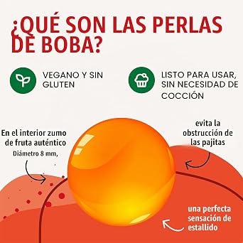 INSPIRE FOOD Bubble Tea Popping Boba Mango 450g | Prepare Delicious Boba Tea at Home | Ready to Use No Cooking Required
