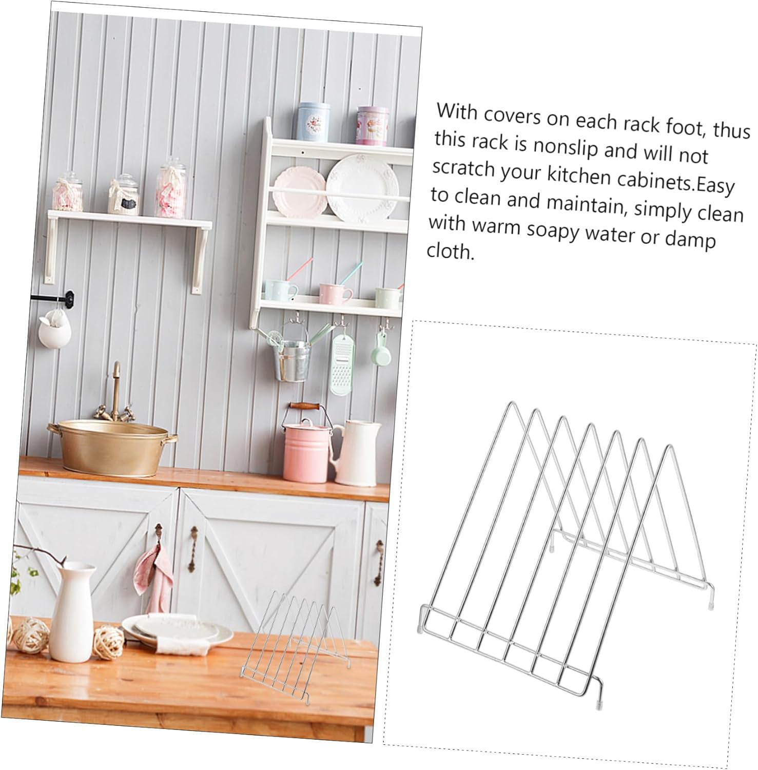 Garneck 1pc Rust Kitchen Knife Rack and Chopping Board Holder Simple Drainage Rack for Organized Cooking Space for Kitchen Utensils and Countertop Storage