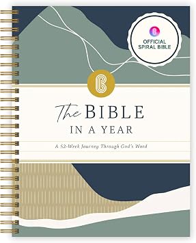 Official Spiral Bible in a Year, 52 Week Bible Study Guide Mountains | 52-Week Guided Reading Plan, Daily Devotional & Bible Study Journal for Adults & Teens, Wide Margins for Notes, 8.5x11