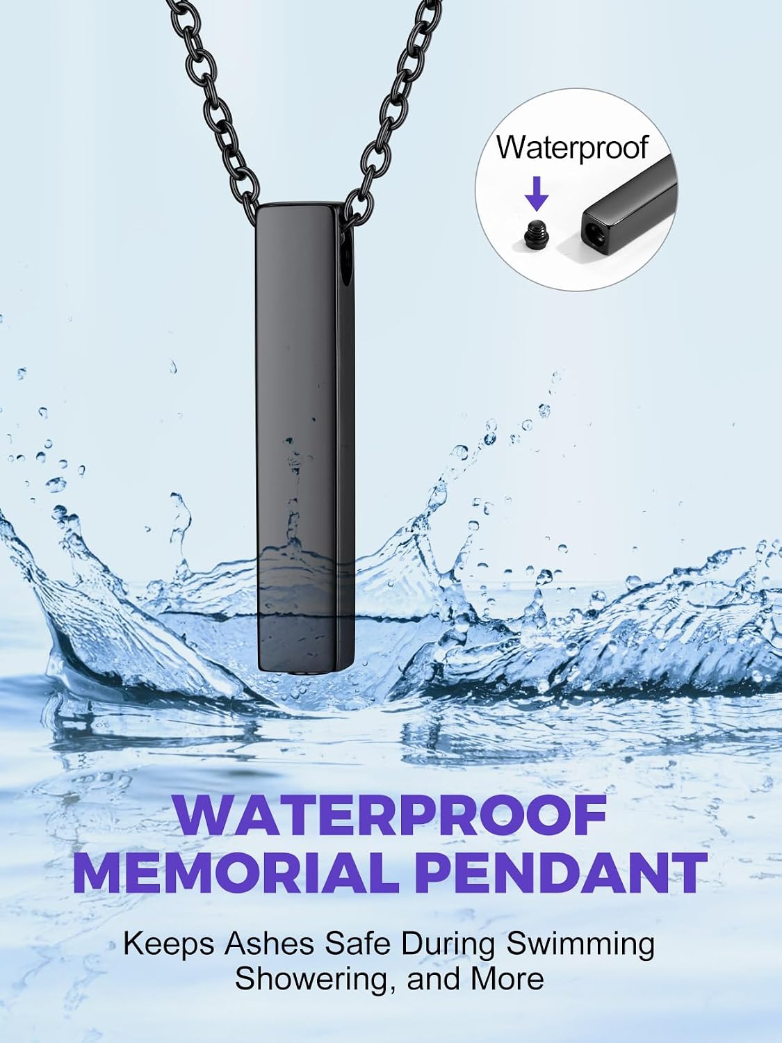 Richsteel Urn Necklaces for Ashes for Women Men Cremation Pendant Necklace for Ashes Stainless Steel Memorial Jewelry