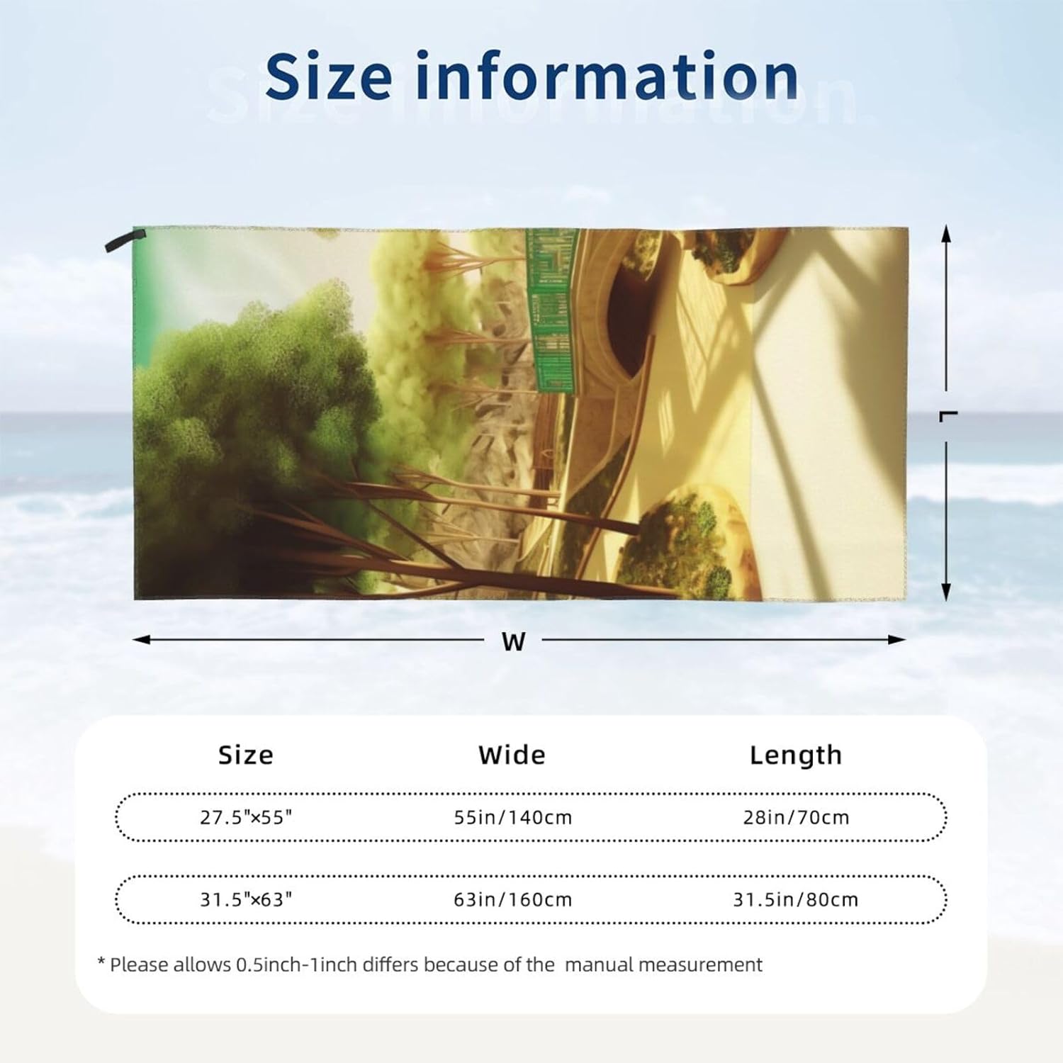 KHiry Microfiber Towel Beach Towels Park Quick Dry Towel Soft Lightweight Travel Towels Absorbent Large Easy Pack Travel Things Beach Blanket for Gym Sports Swimming