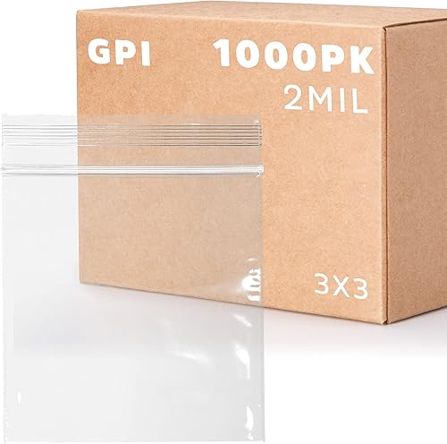 Miniatura 13 de Bolsas de plástico transparentes reutilizables con cremallera GPI - Caja al por mayor de 1000 unidades, 3 x 4 pulgadas, 2 mil de espesor, bolsas