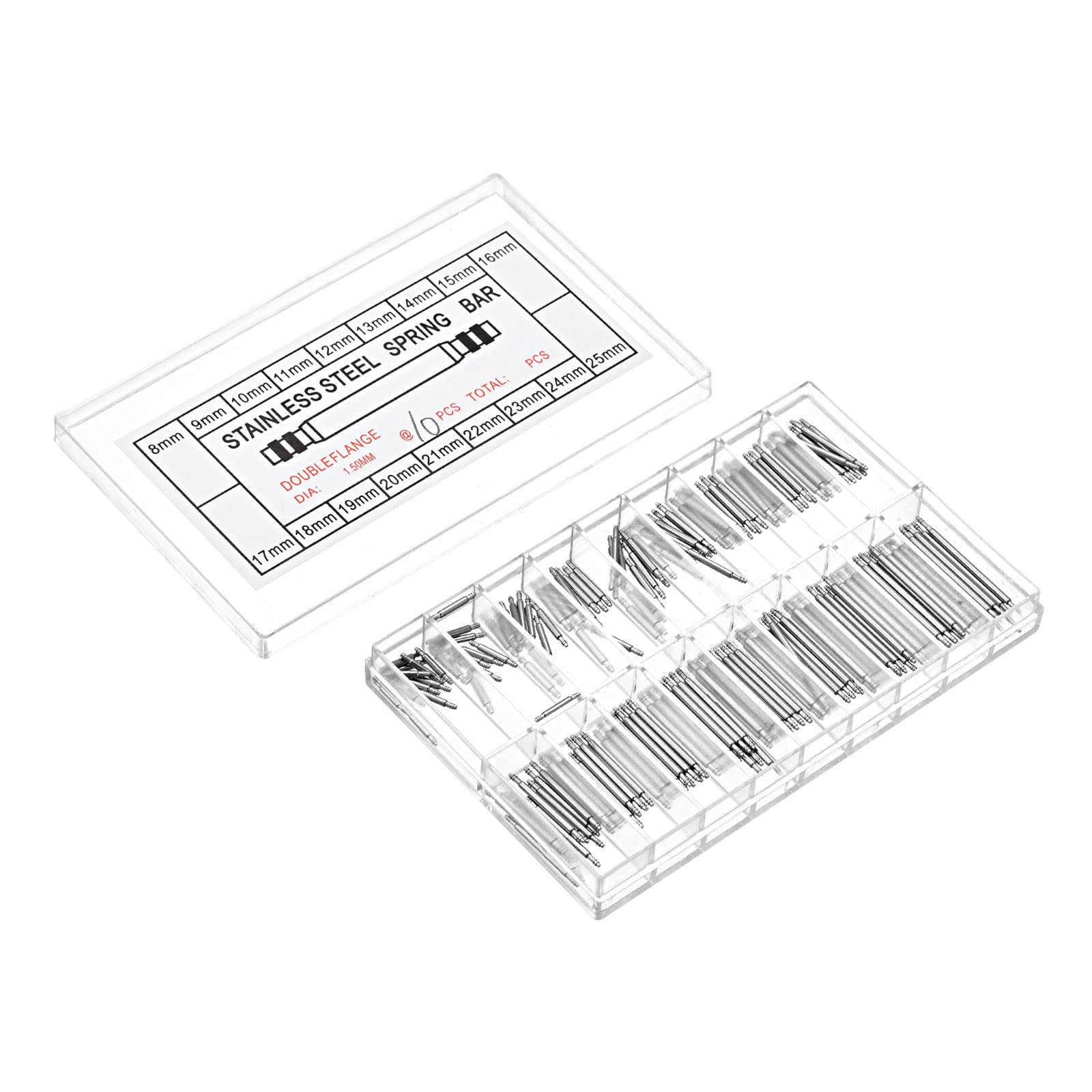 uxcell Watch Band Link Pin Set 180pcs 1.4mm Dia Stainless Steel