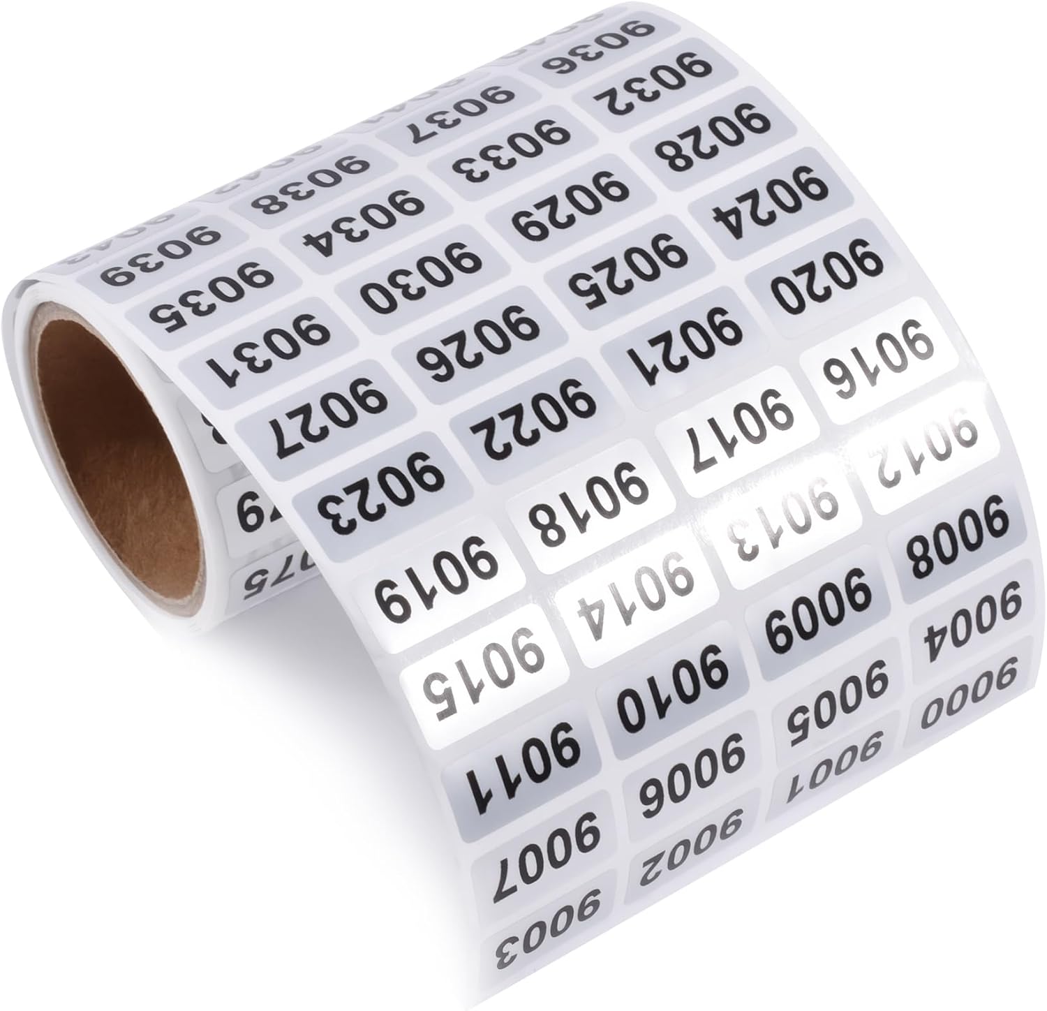 9001-10000 Inventory Stickers Self Adhesive 0.79x0.38 in