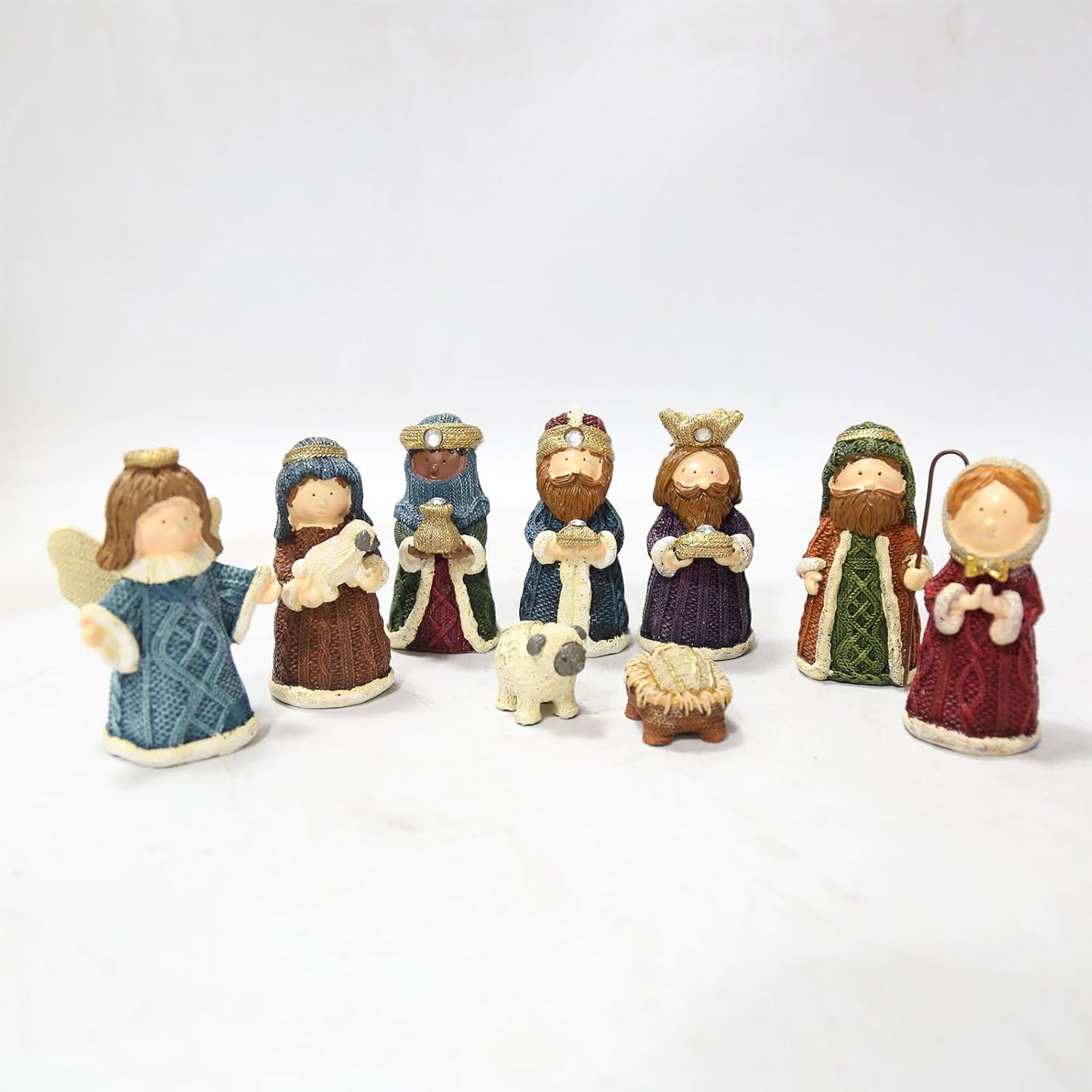Christmas Nativity Statue Scene Set Manger Resin Statue Ornament for Catholic