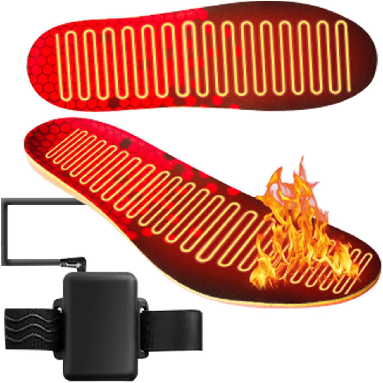 ヒートインソール, リモコン 5000mAh インサート, 電気式加熱足底インソール, 旅行・自転車・キャンプ・アウトドア・仕事・ス