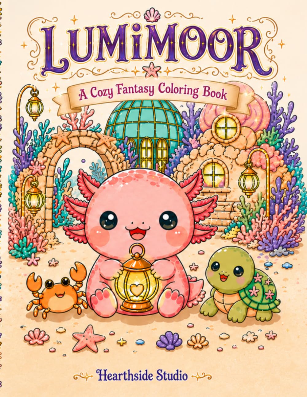 Lumimoor: Cozy Fantasy Coloring Book for Adults and Teens Featuring 50 Enchanted Scenes with Kawaii Animal Characters for Stress Relief and Relaxation (The Cozy Realms Coloring)
