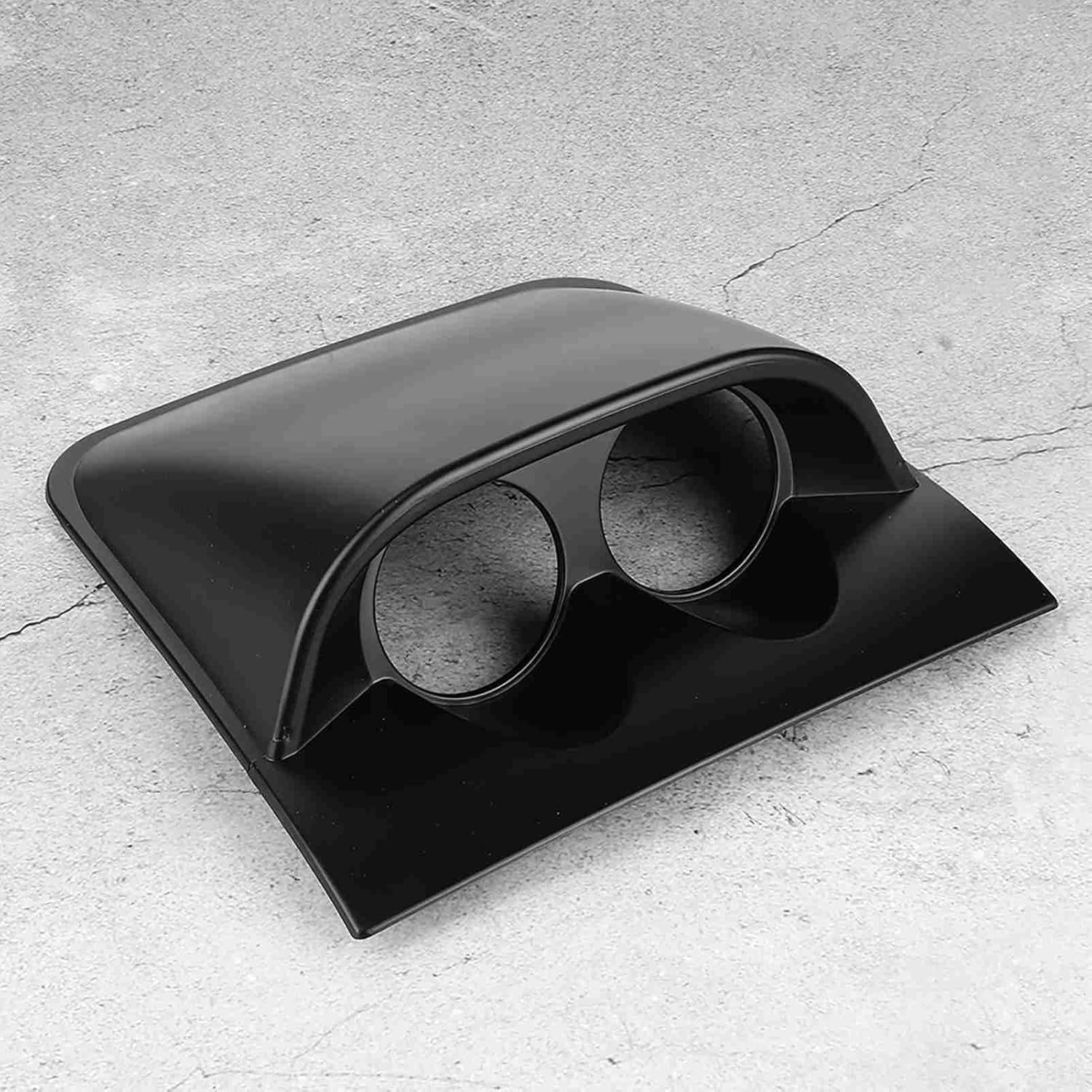 Acouto 2in Gauge Pod Dual Holes Car Dash Gauge Meter Pod Mount Holder Bracket 52mm Universal Auto Accessory Black