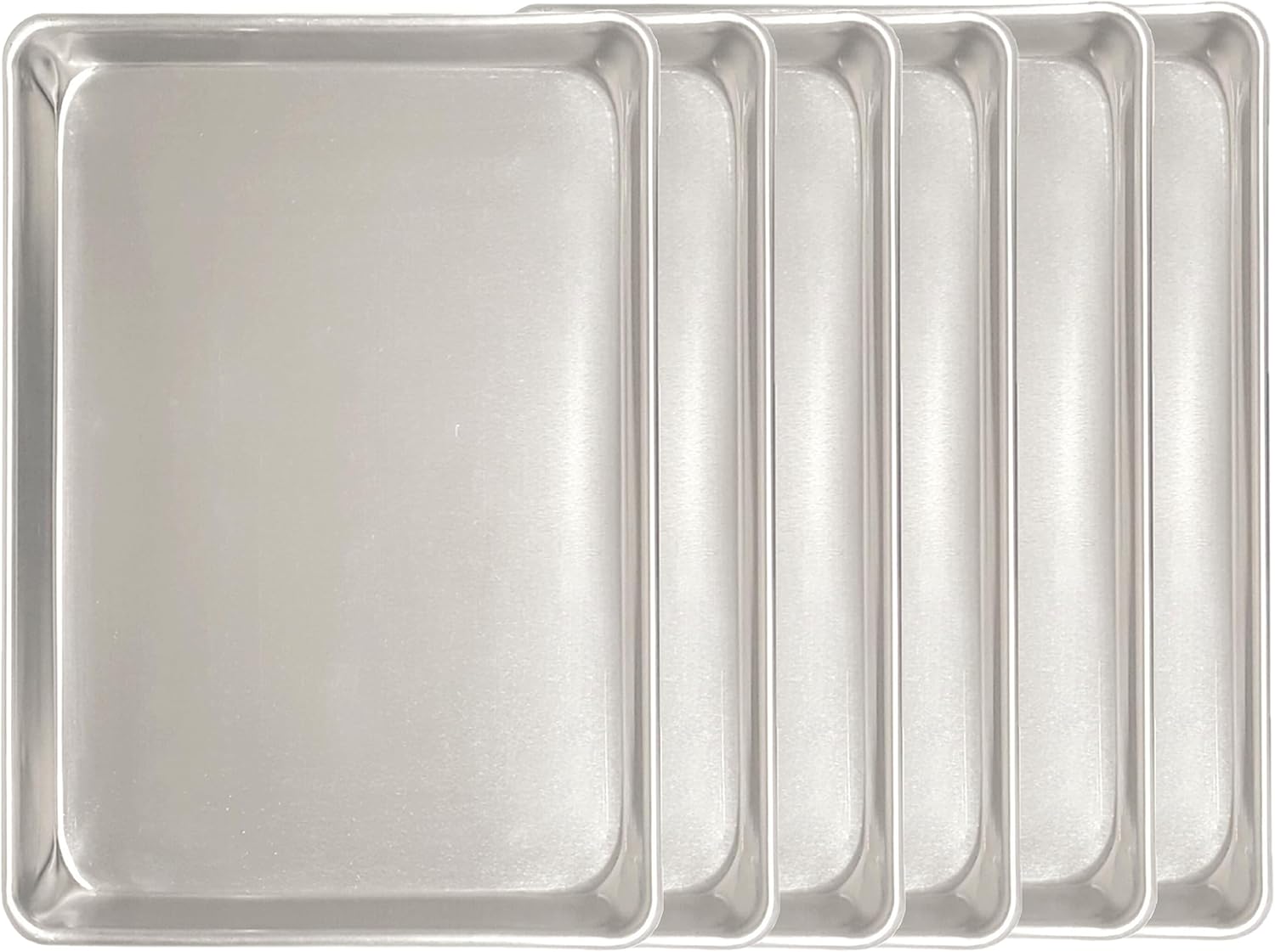 TrueCraftware- 2/3 Size Aluminum Sheet Pan 16" x 22" Baking Sheets 20 Gauge Set of 6- Baking Pan Baking Tray Cookie Sheet Baking Sheet Perfect for Baking Roasting