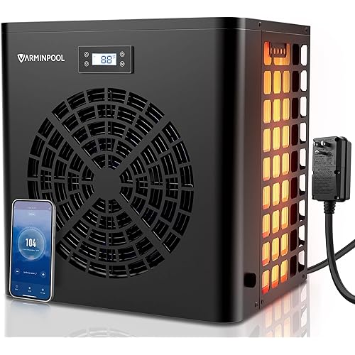 Pool Heat Pump 16000 BTU, Electric Pool Heater for Above Ground Pools up to 5500 Gallons, Energy Efficient Heat Pump Pool Heater with WiFi Control,110V- V5