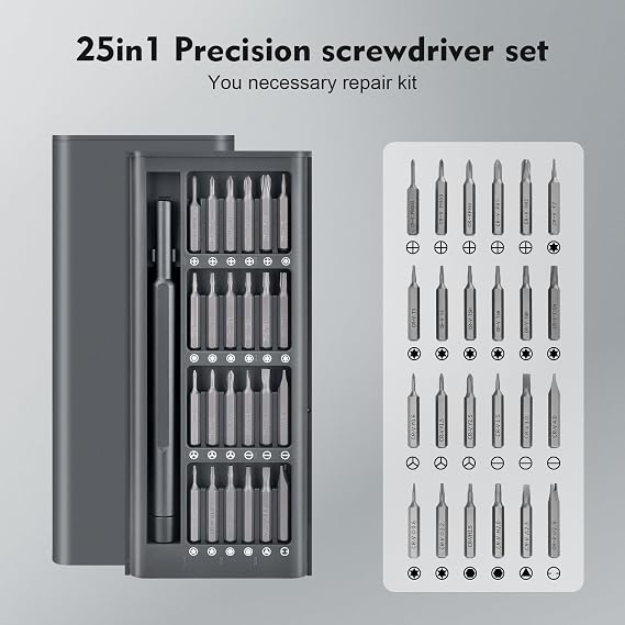 25-in-1 Mini Precision Screwdriver Set: Stocking Stuffers for Men Small Torx Bit Tool Set for Men,Magnetic Torque Repair Tool Kit for Electronics Macbook Watch Eyeglass Ring Doorbell Fathers day gift