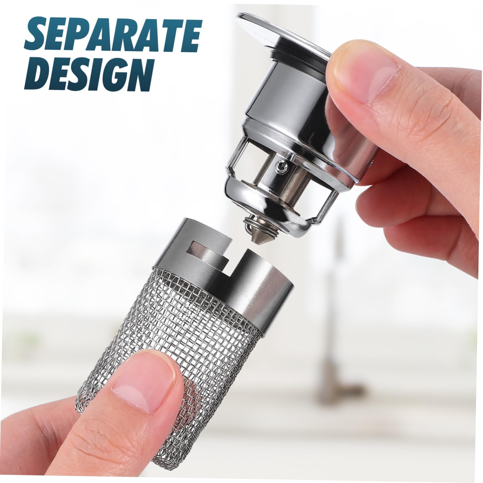 COLLBATH Tapón De Desagüe para Lavabo Núcleo De Rebote Tipo Empuje Tapón De Lavabo De Filtro De Desagüe Adecuado para Baño y Cocina