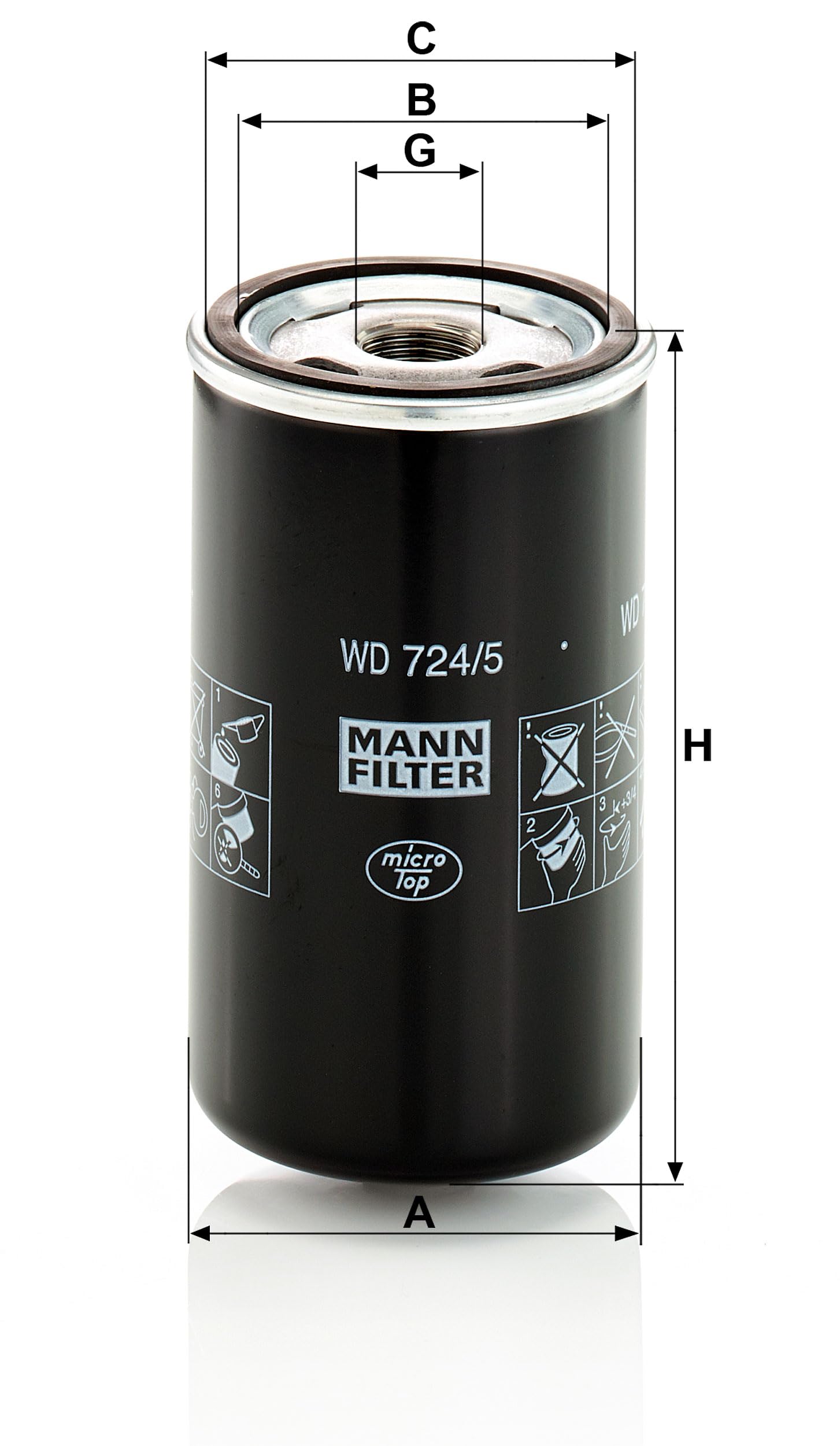 MANN-FILTER WD 724/5 Filtro dell'olio Sistema idraulico - per Applicazioni fuori strada