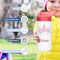 Vista 7 de Botellas de agua personalizadas para niños de 12 onzas, botella de agua de acero inoxidable aislada personalizada para niñas, niños, mujeres