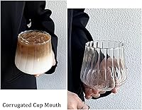 Vista 5 de Ochine Vasos acanalados para beber: copas de vino, cerveza y cóctel, tazas de café y té helado, tazas y taza de espresso