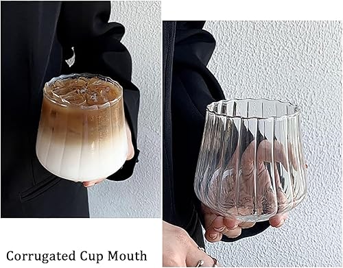 Miniatura 5 de Ochine Vasos acanalados para beber copas de vino, cerveza y cóctel, tazas de café y té helado, tazas y taza de espresso