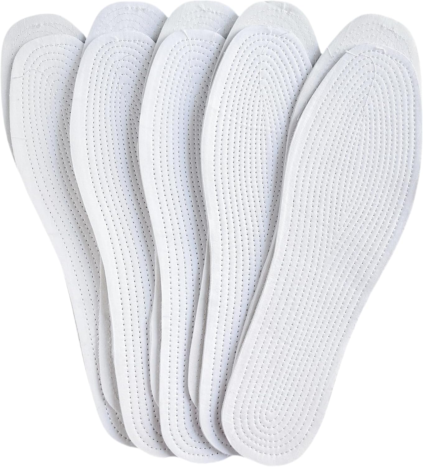 5 Pairs Insoles for Women, Zero Drop, Trim-to-Fit, Cotton Insoles, Washable & Reusable, Sweat Absorbing & Odor Control, US Women 7/Men 8.5/EU 41 – Minimalist & Breathable