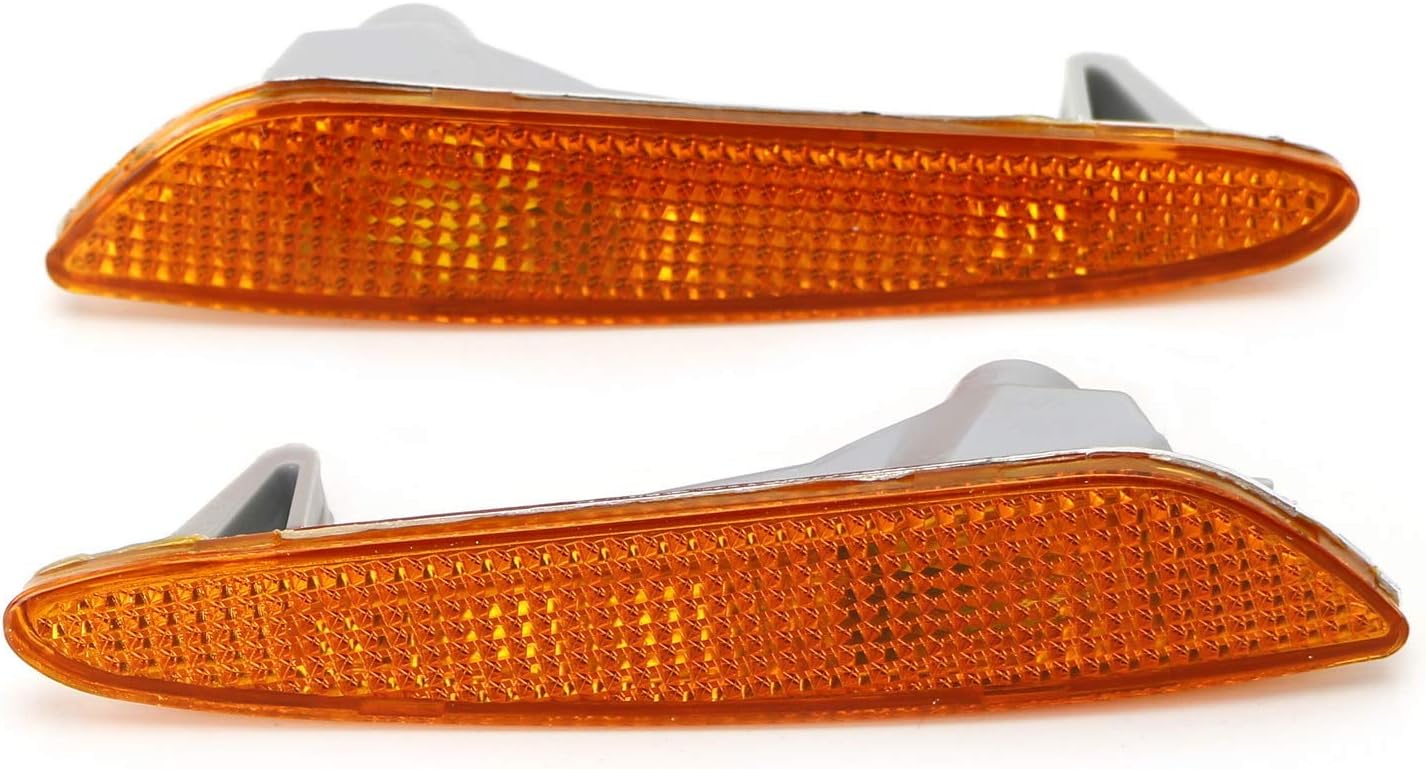 iJDMTOY OEM-Spec Amber Lens Front Bumper Side Marker Lamp Housings Compatible With 2003-2006 Mercedes W211 E320 E500 E55 E-Class