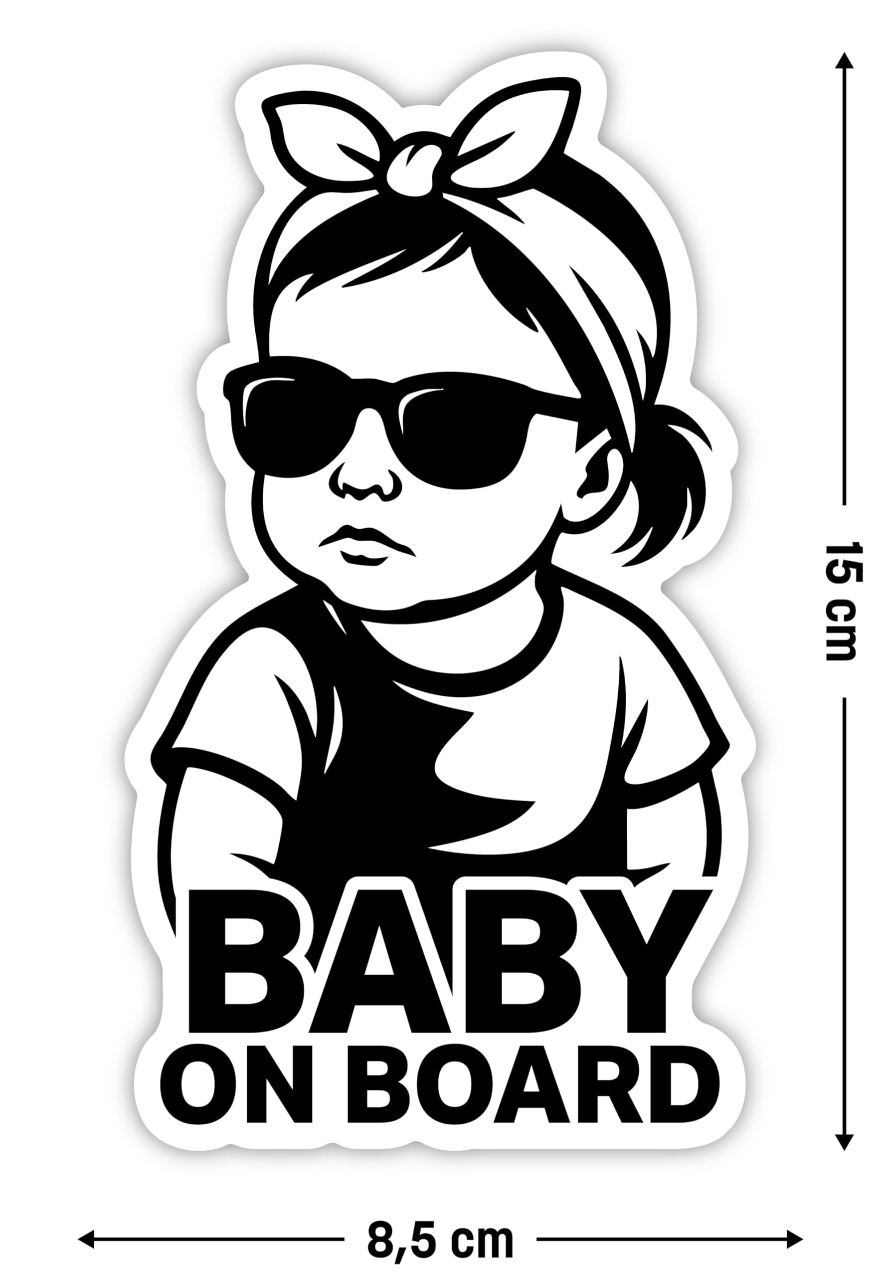 BABY ON BOARD Naklejka samochodowa – wysokiej jakości naklejka winylowa, odporna na warunki atmosferyczne i promieniowanie UV, samoprzylepna, laminowana dla dodatkowej ochrony, odporna na zarysowania