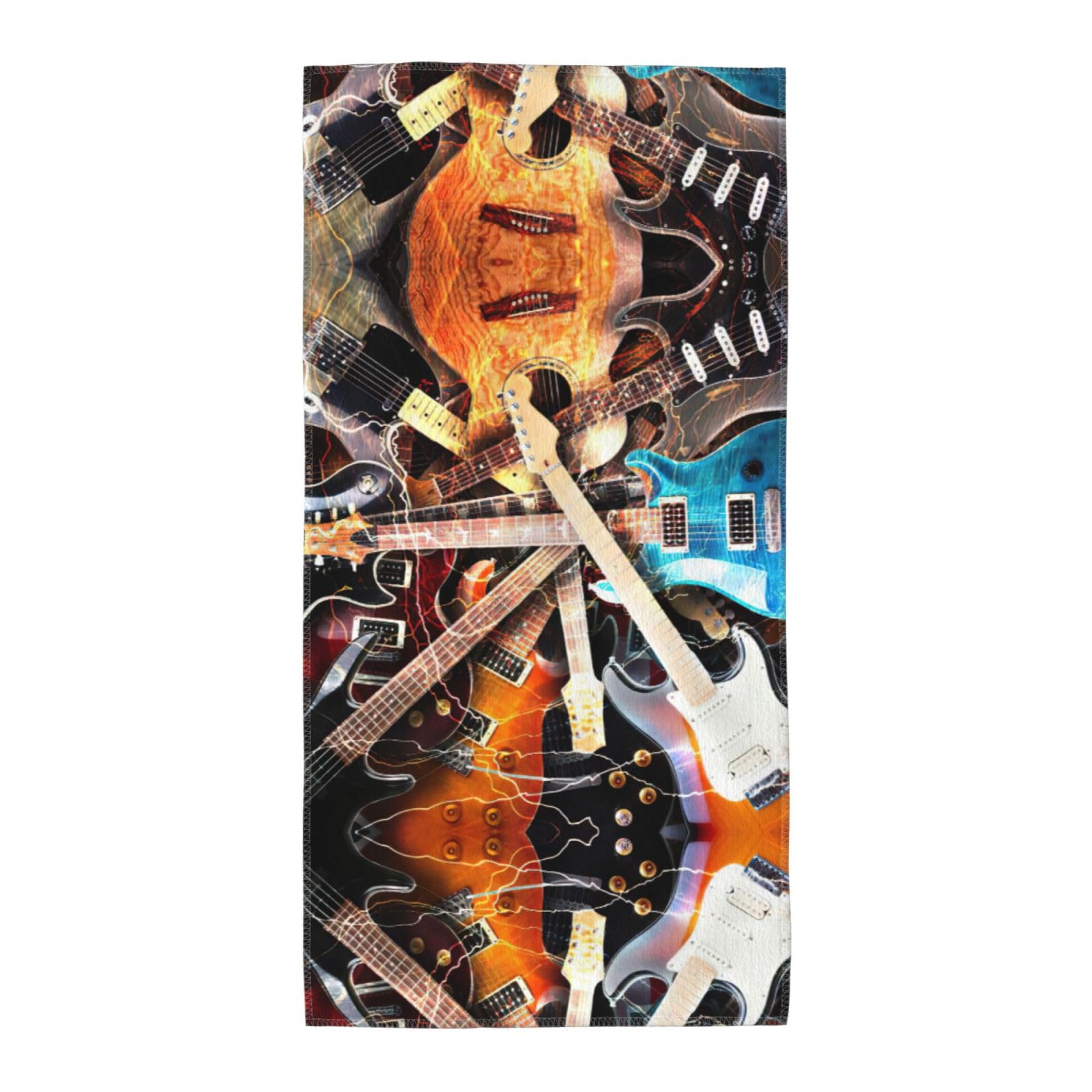 WYCZHY Music Guitar Printed Quick Dry Beach Towel For Camping Travel Vacation